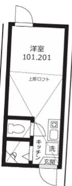 CASA COMODO(ワンルーム/1階)の間取り写真