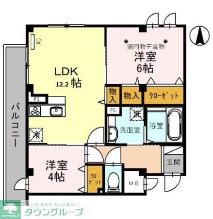 メゾン ド 常盤(2LDK/4階)の間取り写真