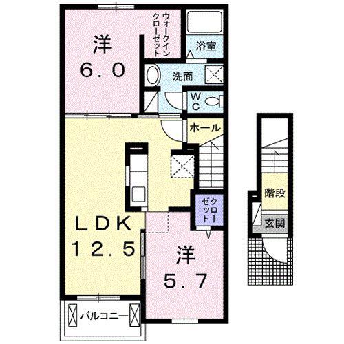 アビエンテ(2LDK/2階)の間取り写真