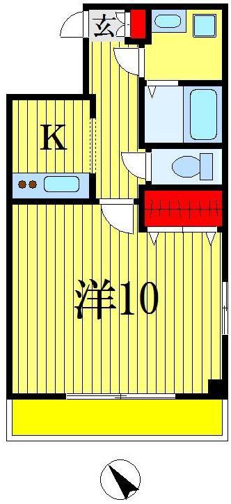 パークサイドヒルズ(1K/2階)の間取り写真