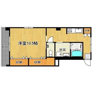長谷川ビル(1K/3階)の間取り写真