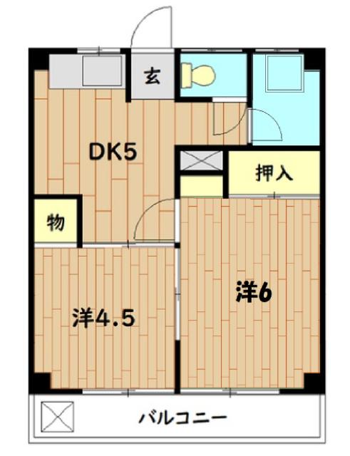 トキワダイマンション(2DK/3階)の間取り写真