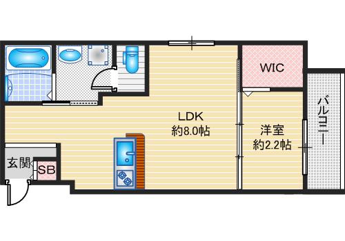 リアコート千里丘2ノース(1LDK/3階)の間取り写真