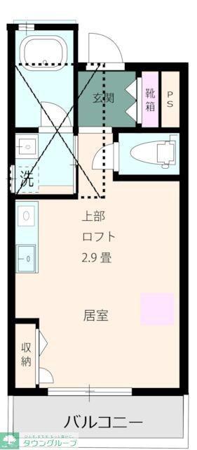 ベルヴィラYOGA(ワンルーム/3階)の間取り写真
