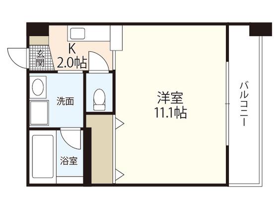 フリージアコート(1K/6階)の間取り写真