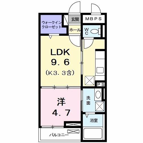 カーサ プラシードII(1LDK/1階)の間取り写真