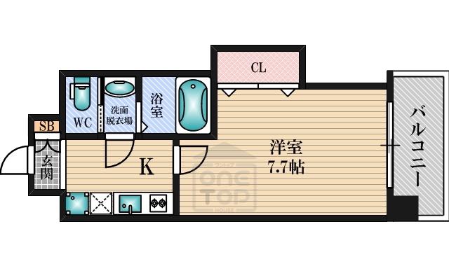 ラグゼ江坂北(1K/6階)の間取り写真