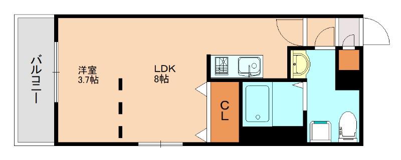 BRANCHE高宮(1LDK/4階)の間取り写真
