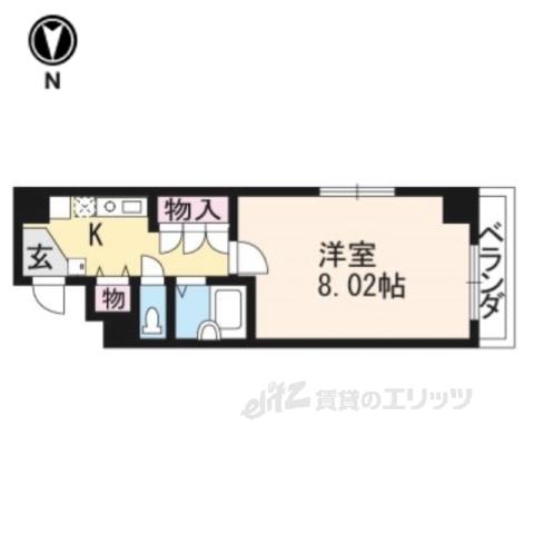 パンセ堀川(1K/3階)の間取り写真