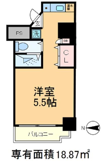 メインステージ王子駅前(ワンルーム/9階)の間取り写真