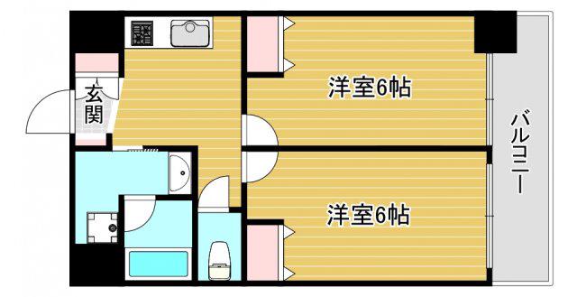 エステムコート難波Vブロード(2K/7階)の間取り写真