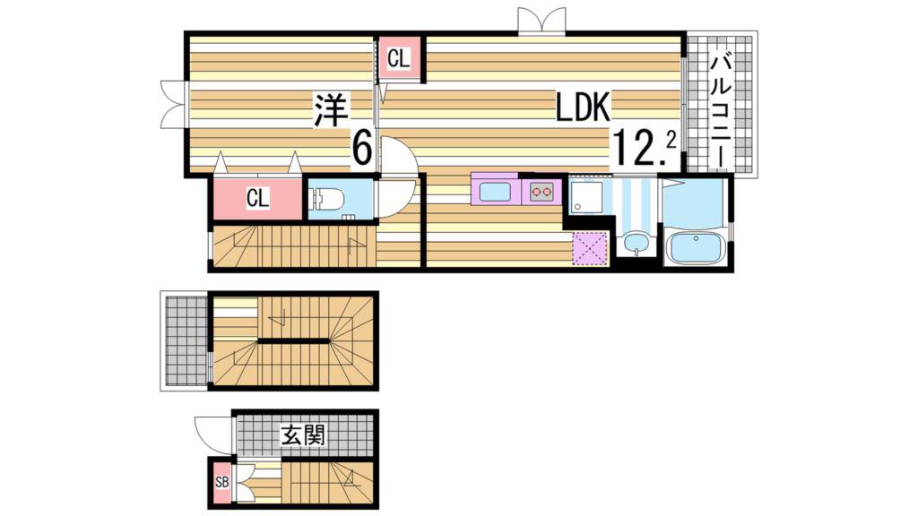 グレイス大町(1LDK/3階)の間取り写真