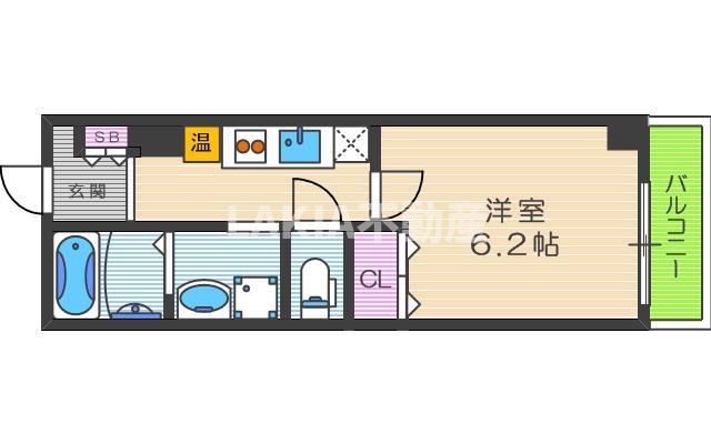 みおつくし都島(1K/5階)の間取り写真
