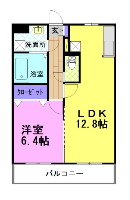 アーバンヴィラ(1LDK/1階)の間取り写真