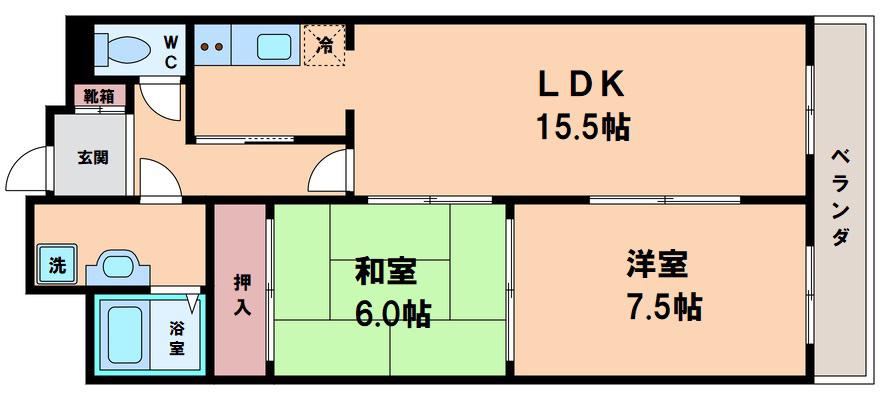 メゾンルミエール(2LDK/3階)の間取り写真