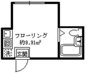 ライフピアエメラルド(ワンルーム/1階)の間取り写真