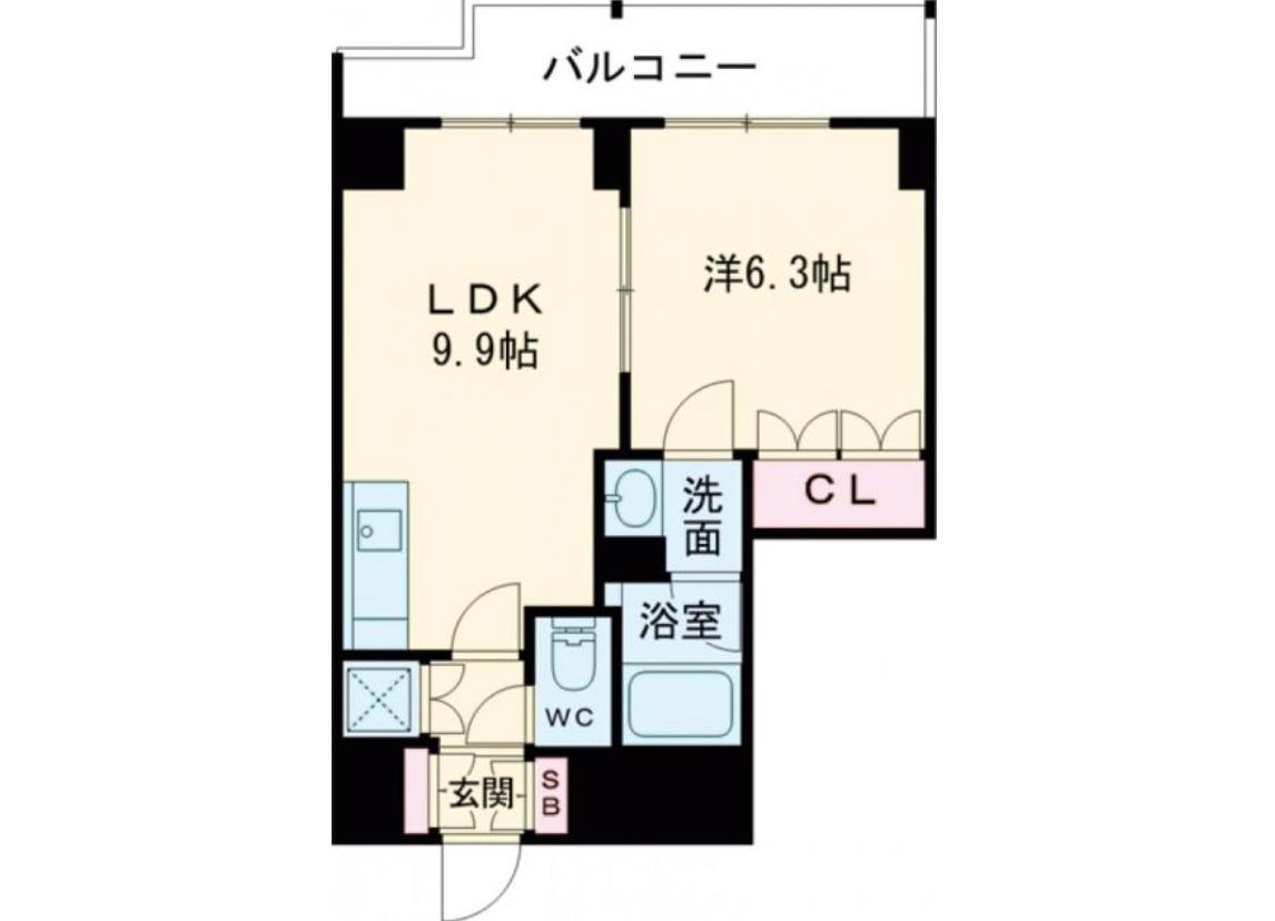 エスティメゾン中野(1LDK/8階)の間取り写真
