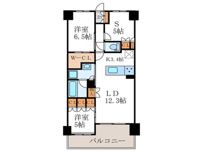 ファインレジデンス京都五条通(2SLDK/8階)の間取り写真
