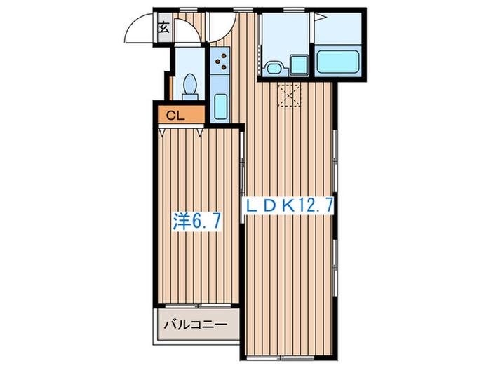 シャルゼ渋谷本町(1LDK/3階)の間取り写真