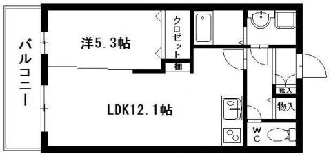 カトルパレ 小石川(1LDK/2階)の間取り写真