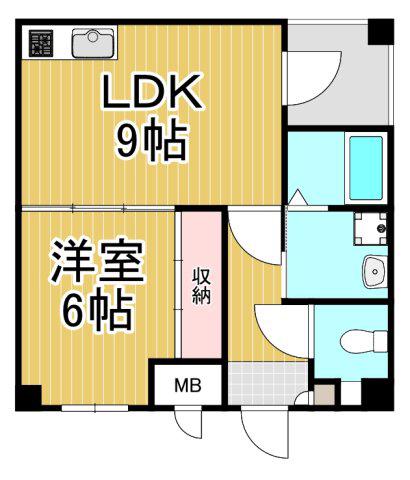 コメットマンション鴻池 A棟(1LDK/13階)の間取り写真