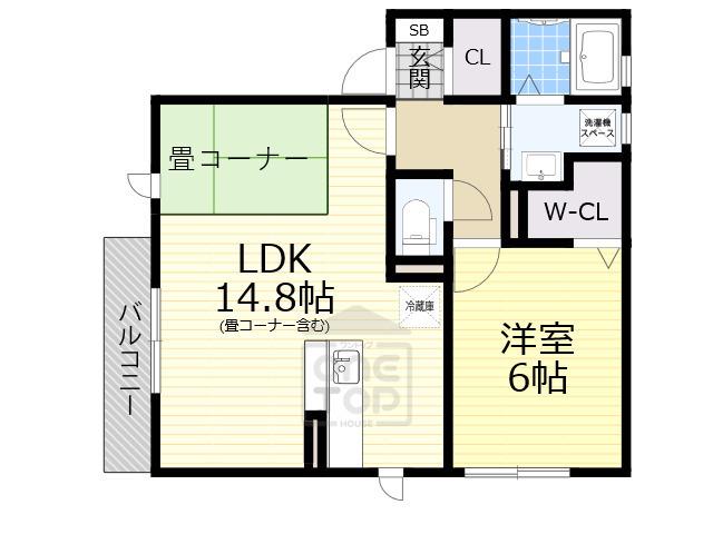 ダッフィールーム(1LDK/2階)の間取り写真