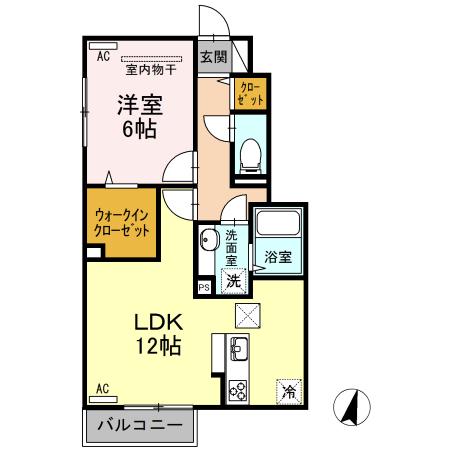ジュエル・ケイ(1LDK/1階)の間取り写真
