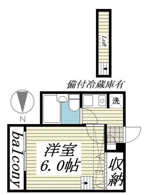 ジュネパレス松戸第502(1K/1階)の間取り写真