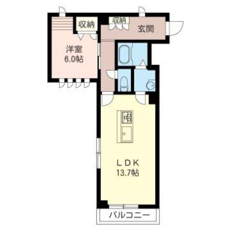グランエイト新都心(1LDK/2階)の間取り写真