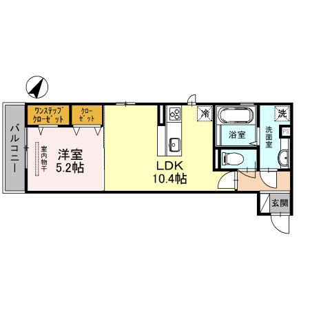 イズミ金岡(1LDK/3階)の間取り写真
