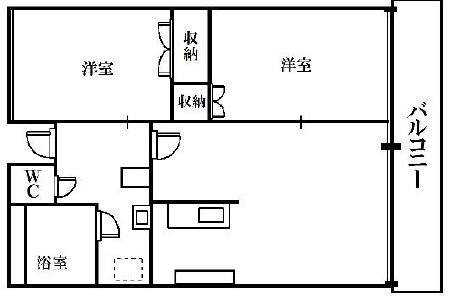 フラッッS&S(2LDK/6階)の間取り写真