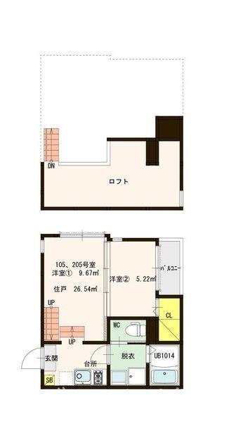 LINES STYLE(2K/1階)の間取り写真