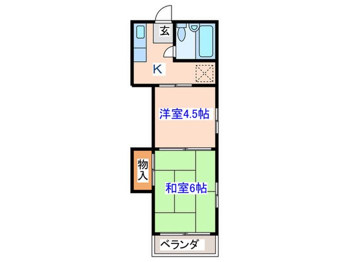 コーポ菊地(2K/2階)の間取り写真