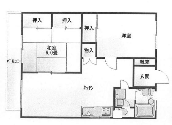ビューラーサンライズ(2LDK/3階)の間取り写真