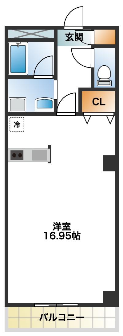 パームタウン新安城(ワンルーム/2階)の間取り写真