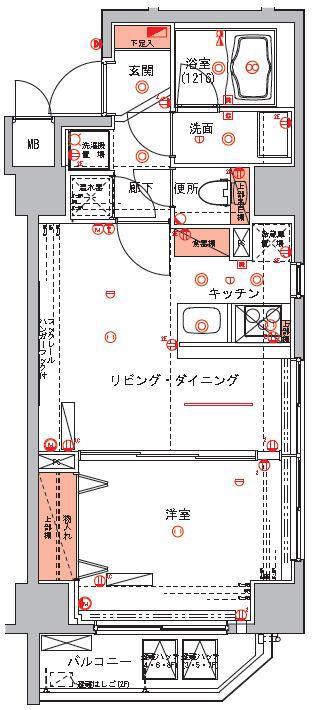ハーモニーレジデンス浅草(1LDK/5階)の間取り写真