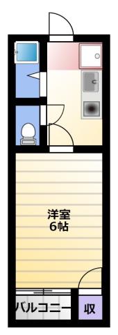 タウンオグスB(1K/1階)の間取り写真