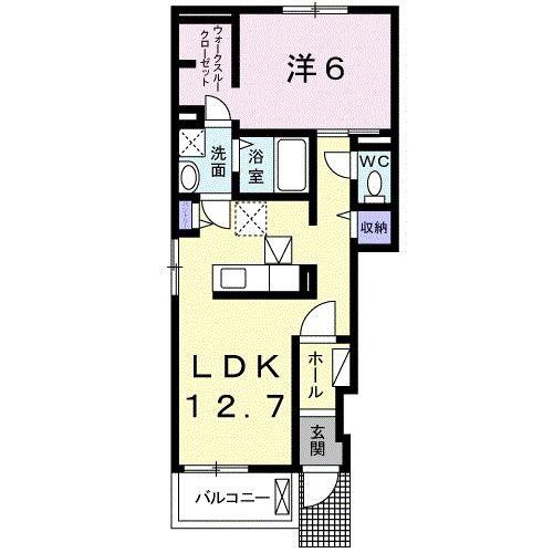 アプリコット S&N(1LDK/1階)の間取り写真