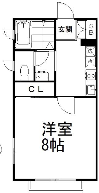 サンハウス・ハタノ(1K/1階)の間取り写真