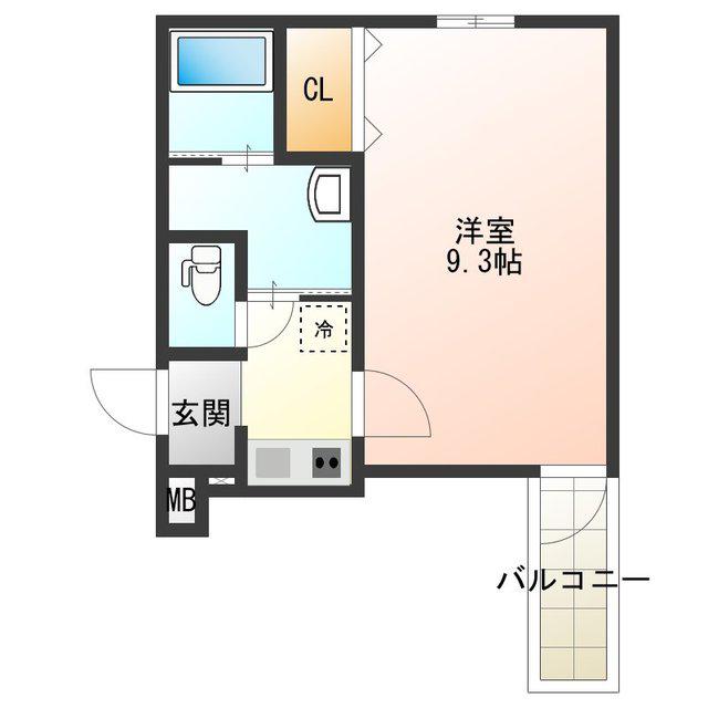 フジパレス今川V番館(1K/3階)の間取り写真