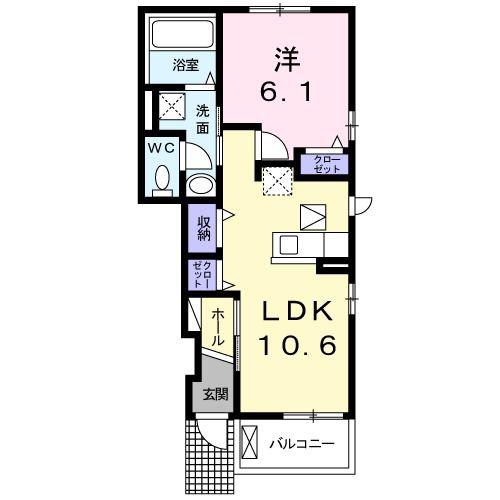 ＪＲ東海道本線 袋井駅 バス乗車時間：10分 最寄りバス停で下車 徒歩2分 2階建 築9年(1LDK/1階)の間取り写真