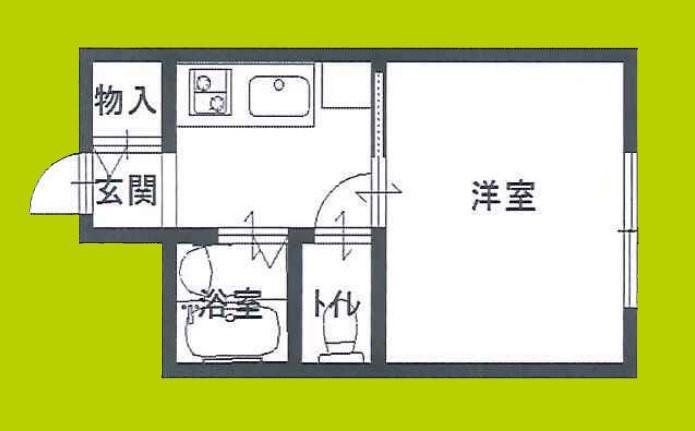 ピュアパレスII(1K/1階)の間取り写真
