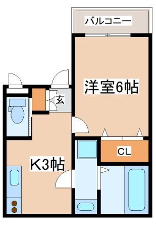 アバントコート神戸西出町(1K/2階)の間取り写真