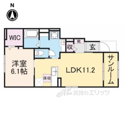 サンリット梶原Ⅲ(1LDK/1階)の間取り写真