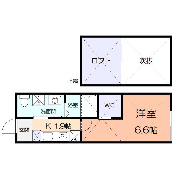 アピタシオン(1K/2階)の間取り写真