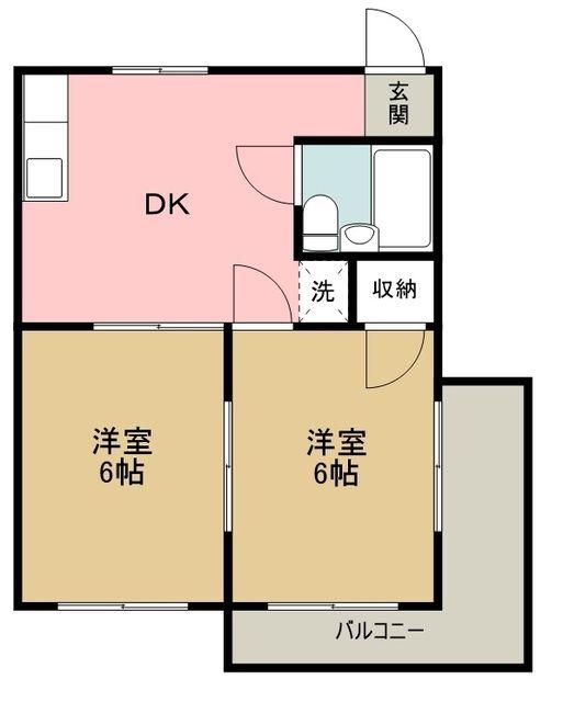 STプラザ大泉学園(2DK/3階)の間取り写真