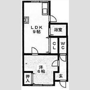 メロディハイツPARTII(1LDK/1階)の間取り写真