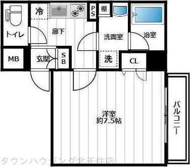 AZEST梅島(1K/1階)の間取り写真