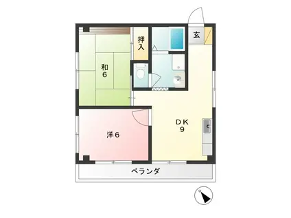 萬治洞ビル(2DK/3階)の間取り写真