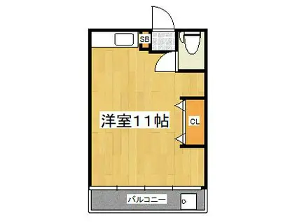 八千代ハウス(ワンルーム/1階)の間取り写真